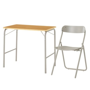 MUJI 鋼製可折疊桌+鋼製可折疊木製座椅 桌椅組合