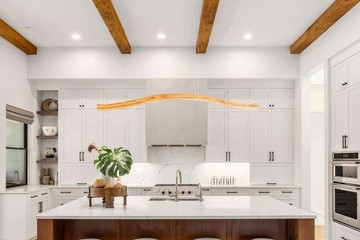 木質吊燈 線性吊燈 弧形吊燈 廚房中島燈