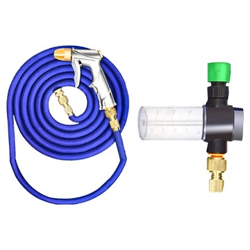 德利生活 水管槍 伸縮水管+純銅加壓水槍+萬用接頭+泡沫罐  1個