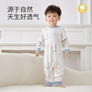 2025款棉莫分腿睡袋兒童秋冬新款棉莫睡袋男女寶寶透氣長袖防著涼鑫弘-萌寶童裝可開發票