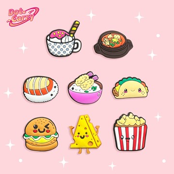 【Dot.Carry】飾扣 洞洞鞋鞋扣-美味小食堂 (8顆入)｜EVA洞洞包 兒童包 洞洞鞋 通用DIY 裝飾配件 鞋扣 鞋花 造型飾扣 裝飾扣 配件