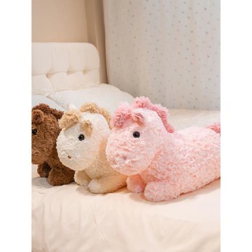 2026馬年吉祥物超軟豆豆馬可愛毛絨玩具布偶公仔新年禮物睡覺抱枕