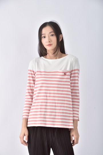 (S) burberry blue label棉質全棉圓領粉色長袖上衣