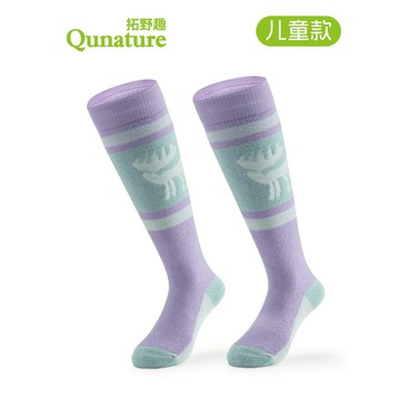 ROCKBROS洛克兄弟旗艦店 拓野趣滑雪袜 5-10岁兒童冬季襪子 兒童滑雪襪子 保暖羊毛高筒長筒 加厚毛圈運動户外袜