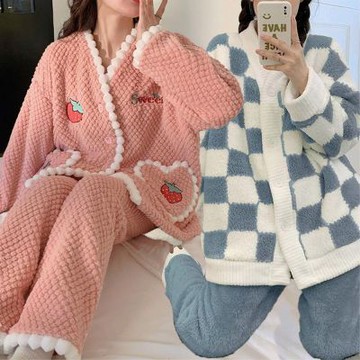 Sleeping Beauty 極暖厚磅珊瑚絨長袖居家套裝-6色可選