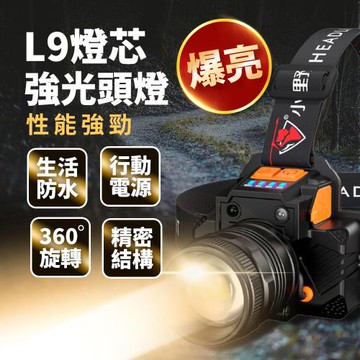 【2022年最新款】L9揮手即亮感應式頭燈(登山頭燈 釣魚頭燈 感應式頭燈 充電頭燈 露營頭燈 修車工作燈)