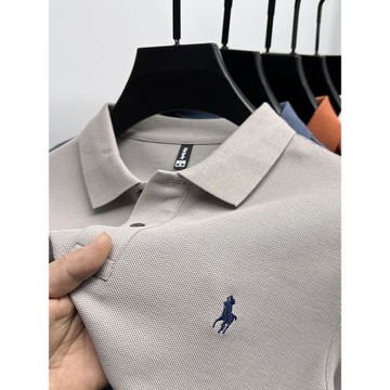 100%純棉保羅男士polo衫夏季高端短袖T恤中年帶領休閑半袖上衣潮