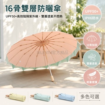 台灣出貨✨ 16骨加大晴雨傘 彩膠防曬遮陽傘 防紫外線折疊傘 自動開收雨具 學生通勤戶外