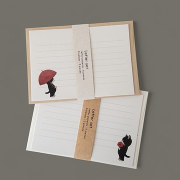 信紙組 (貓咪兩款圖案 平版印刷)