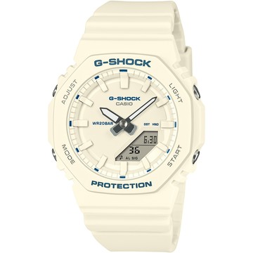 CASIO G-SHOCK 極簡風格八角造型計時錶/象牙白/GMA-P2100BA-7A
