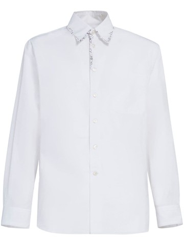 Marni - contrast-trim cotton shirt - men - Cotton - 54 - White
