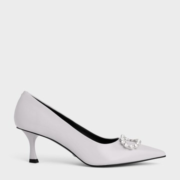 漆皮水鑽釦跟鞋