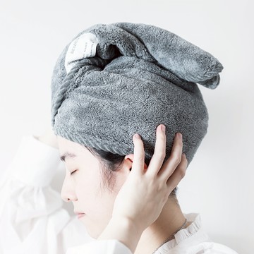 BEIWED 珊瑚絨極柔乾髮巾/毛巾(雅灰) ｜加大尺碼 超吸水 重磅厚實 棉柔觸感