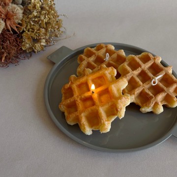 擬真格子鬆餅香氛蠟燭