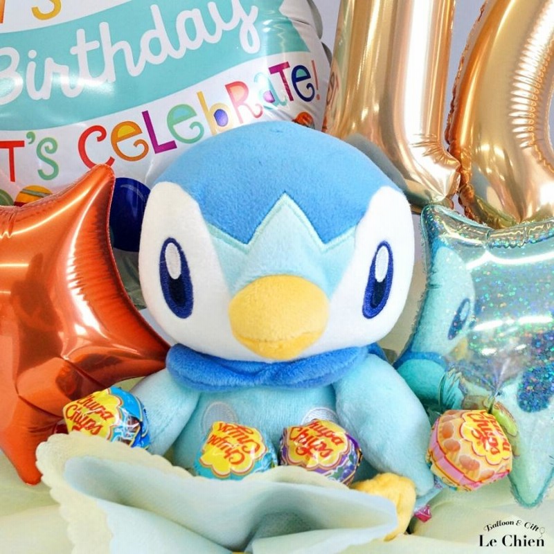 ポッチャマのぬいぐるみ付アレンジ バルーン 誕生日 ポケモン
