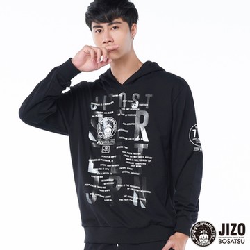 地藏小王 BLUE WAY – 黑箔雙色連帽厚TEE