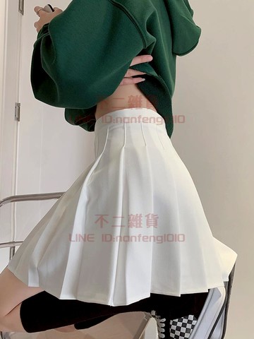 卡其色西裝百褶裙 女半身裙灰色高腰jk短裙 學院風a字裙【不二雜貨】