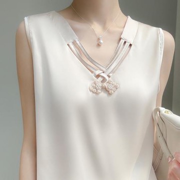 吊帶背心女真絲外穿西服西裝桑蠶絲緞面夏季新款打底v領內搭上衣