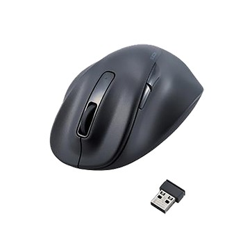 ELECOM EX-G人體工學無線靜音滑鼠/L/黑