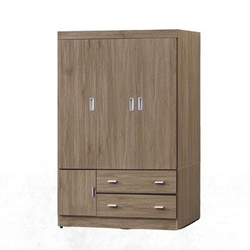 文創集 麥奇3.9尺四門二抽衣櫃(五色可選)-116x56x176cm免組