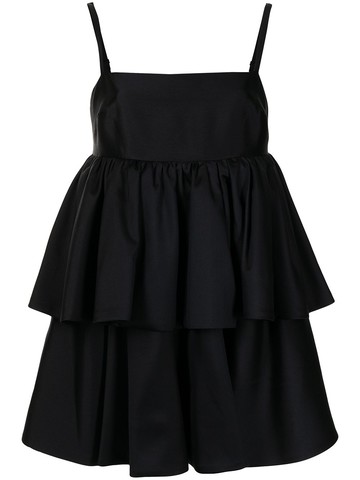 Macgraw - Conversation tiered mini dress - women - Wool/Silk - 10 - Black