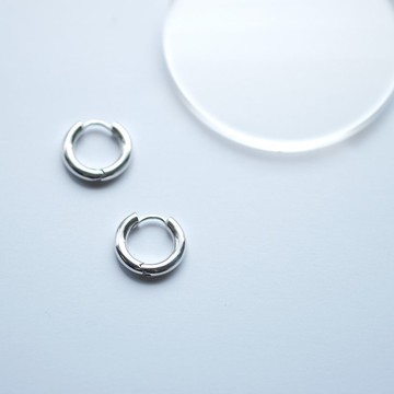 掀蓋式 圈形 耳環 925銀