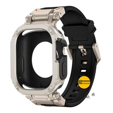 套裝 鎧甲錶帶+鎧甲殼 適用 Apple Watch 11 10 9 8 SE 7 6 5 錶帶 45mm  46mm