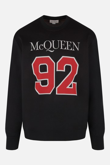 ALEXANDER McQUEEN McQueen 92 logo intarsia jersey mesh sweatshirt Man