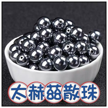 🔥一沐手作🔥 太赫茲 散珠 圓珠 台灣現貨 太赫茲 純矽鈦 銀赫茲 銀石 能量石 太赫 項鍊 DIY 手作 材料 AG