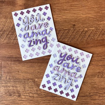 you are amazing 十字 漸變色 紫色 冷色系 肯定 鼓勵 讚賞卡