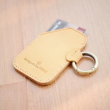 韓國掛繩門禁公交卡復古手工真皮