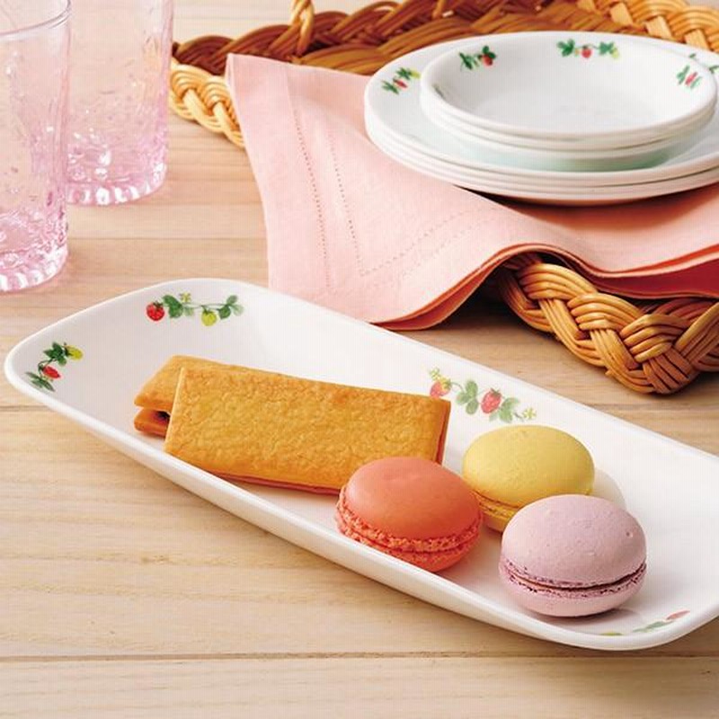 プレート 27cm 長皿 コレール CORELLE 皿 食器 スウィートストロベリー 同色5枚セット （ お皿 白 食洗機対応 電子レンジ対応 長角皿  大皿 オーブン対応 耐熱 ） | LINEショッピング