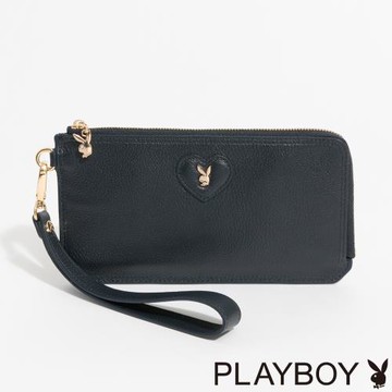 PLAYBOY - 薄長夾附手挽帶  Striking系列 - 深藍色