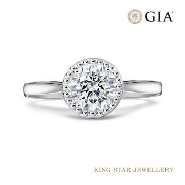 King Star GIA 30分 無色等級 3EX 18K金 天然鑽石戒指 小幸運(F color 八心八箭)