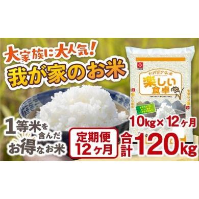 ふるさと納税 福岡県 田川市 我が家のお米 定期便12ヶ月 10kg×12ヶ月 ブレンド米 1等米含む