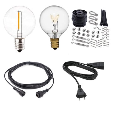 g40燈串裝飾插頭電源線上開關延長線配件扎帶燈泡掛鉤扎帶套裝