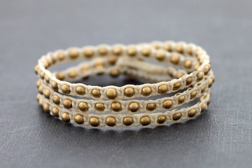 象牙黃銅三重中性手鐲手鐲