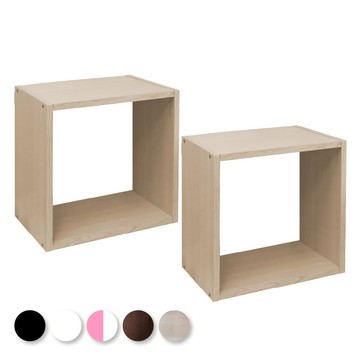 LOGIS 需組裝 正方形魔術格子壁櫃 壁架 展示櫃 "兩入一組"同色 【B34】黑