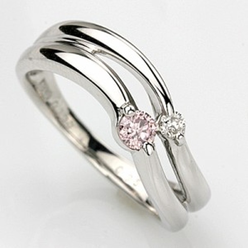 K18WGピンクダイヤリング 0.13ｃｔ 0.05ｃｔ | LINEショッピング