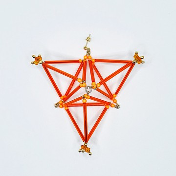 3D Triangle PIERCE/EARRING【Orange】