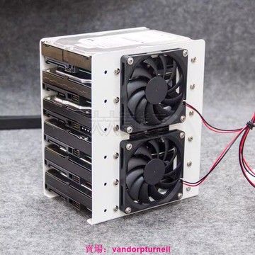 3.5寸多盤位硬碟支架電腦機箱內擴展堆疊支架風扇散熱HDD機械硬碟
