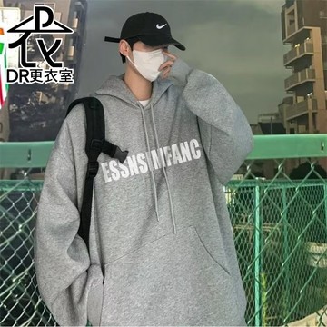 DR更衣室-帽T 休閒英文ESSN印花長袖上衣 長T恤 大尺碼5XL 男生衣服 寬鬆 連帽上衣【NL663059】