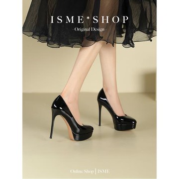 鞋高跟鞋防水臺單鞋12CM純色超高跟女圓頭細跟歐美性感秋季優雅設