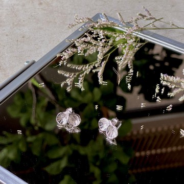 【純銀手作】心之所向耳環 -- 雙墜耳針