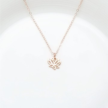 【Angel & Me】愛 蓮花 s925 純銀 厚鍍 18k 玫瑰金 項鍊 生日禮