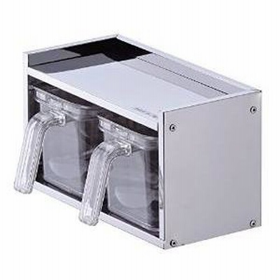 パール金属 HB-1778 メイドインジャパン ステンレス製調味料ラック(ストッカー2個付) (1029656)