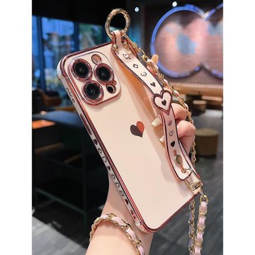 適用蘋果15手機殼iphone15promax殼2024新款14防摔13高端plus硅膠ip15pro斜跨背帶斜挎掛繩女十五高級感16