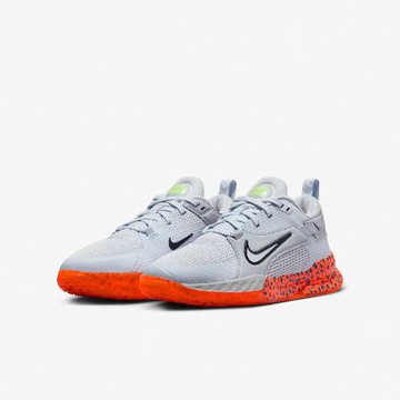 Nike 籃球鞋 Crosscourt Electric GS 大童 女鞋 灰 橘 潑墨 運動鞋 FV3474-001