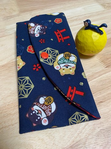 文青風優質萬用紅包袋 柴柴招財 沈穩藍 蛇年 禮物 收納 濕紙巾