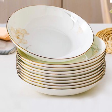 骨瓷盤子菜盤家用2023新款炒菜盤子簡約輕奢餐具套裝碗盤組合深盤